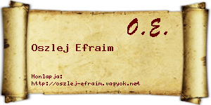 Oszlej Efraim névjegykártya